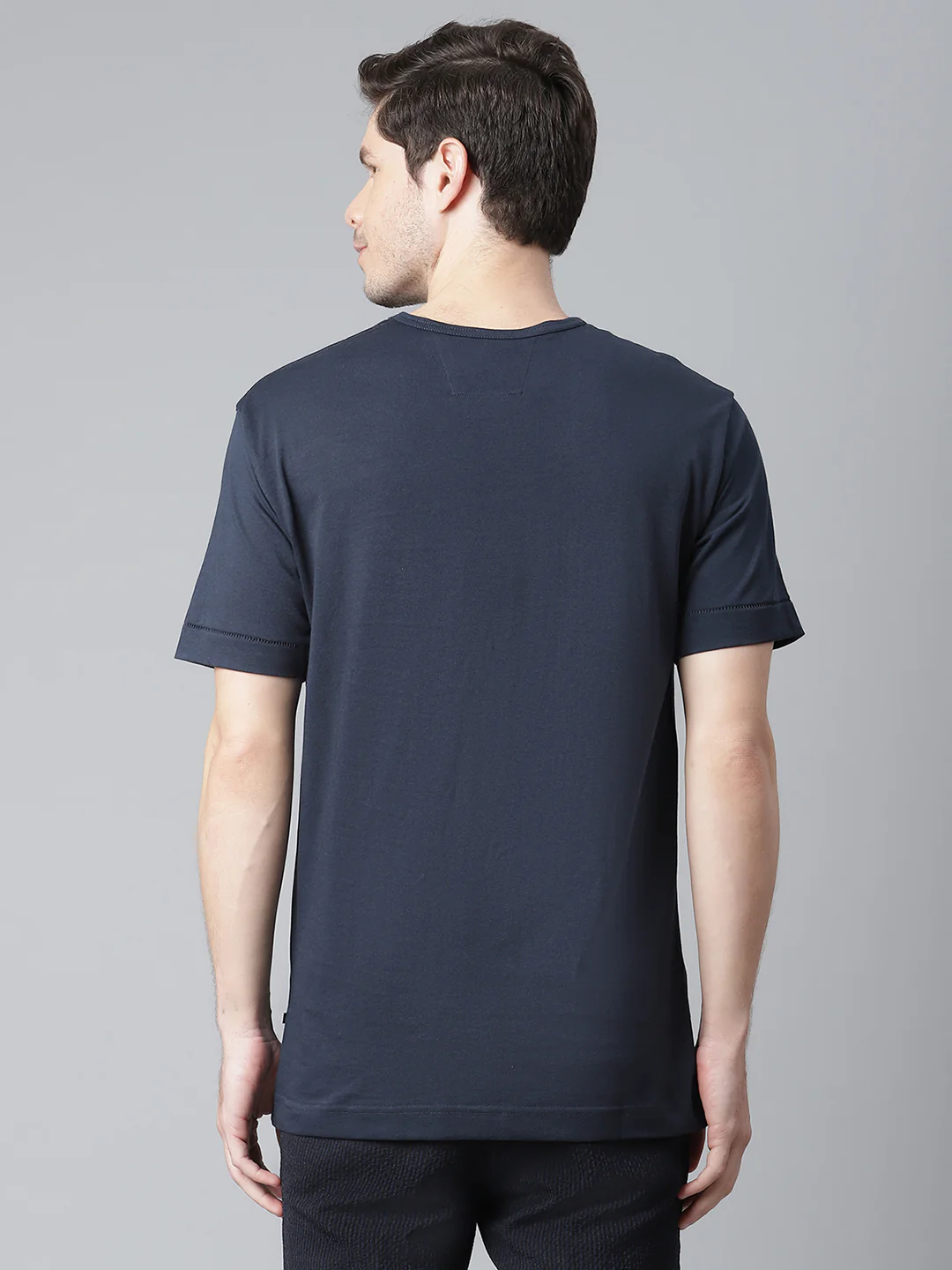 Matinique Men Blue Solid Round Neck TShirt - Image 2