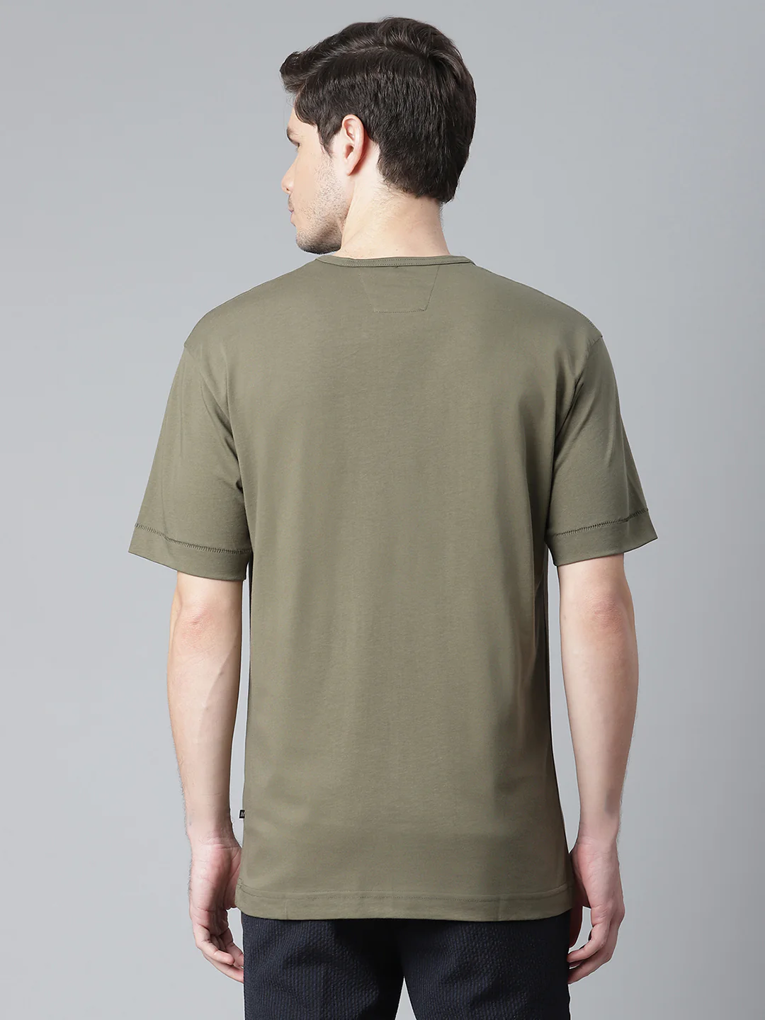 Matinique Men Olive Solid Round Neck TShirt - Image 2