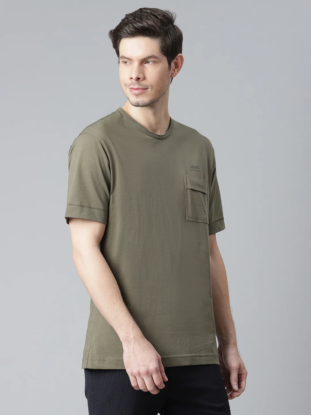 Matinique Men Olive Solid Round Neck TShirt - Image 4