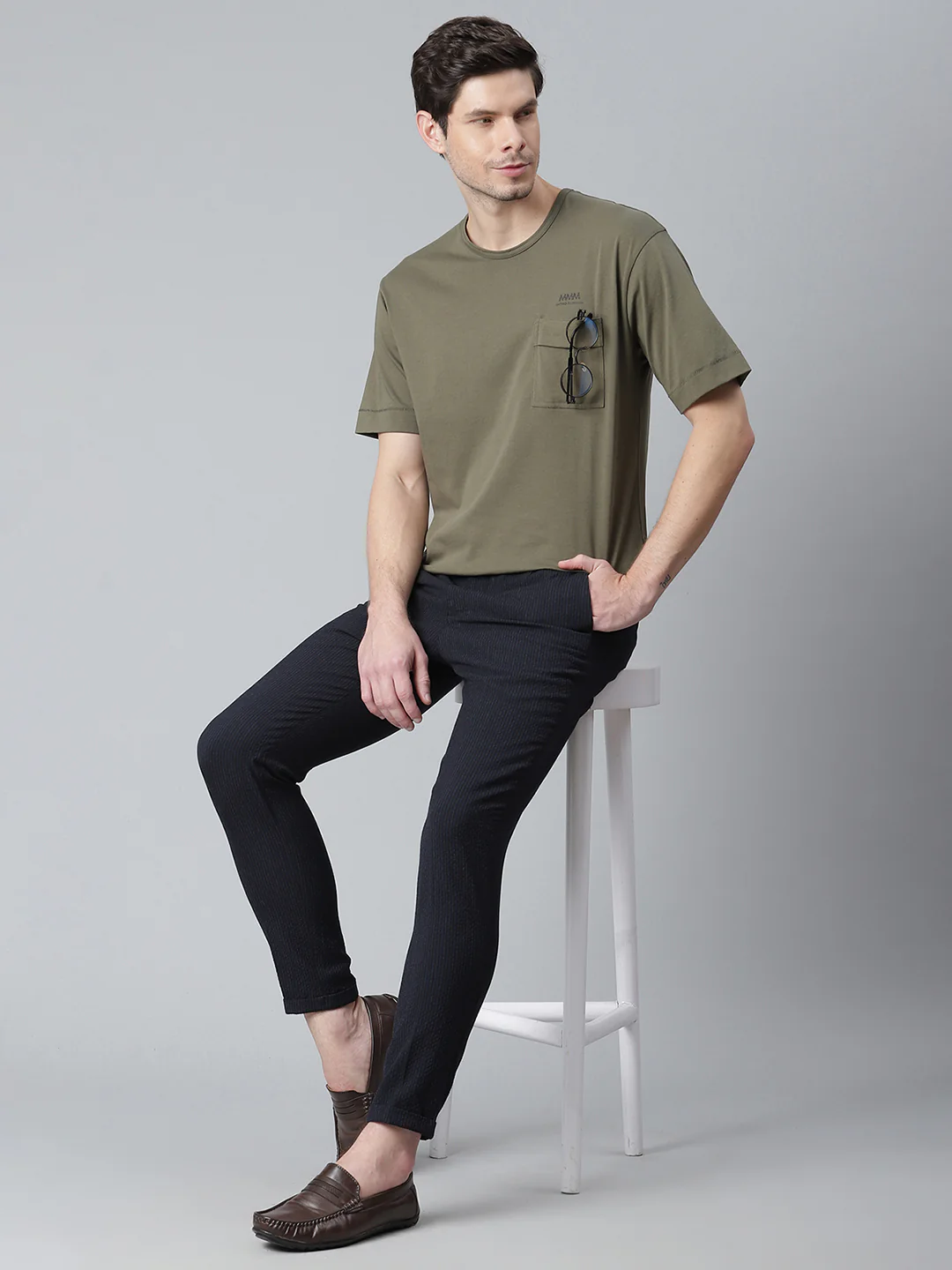 Matinique Men Olive Solid Round Neck TShirt - Image 5