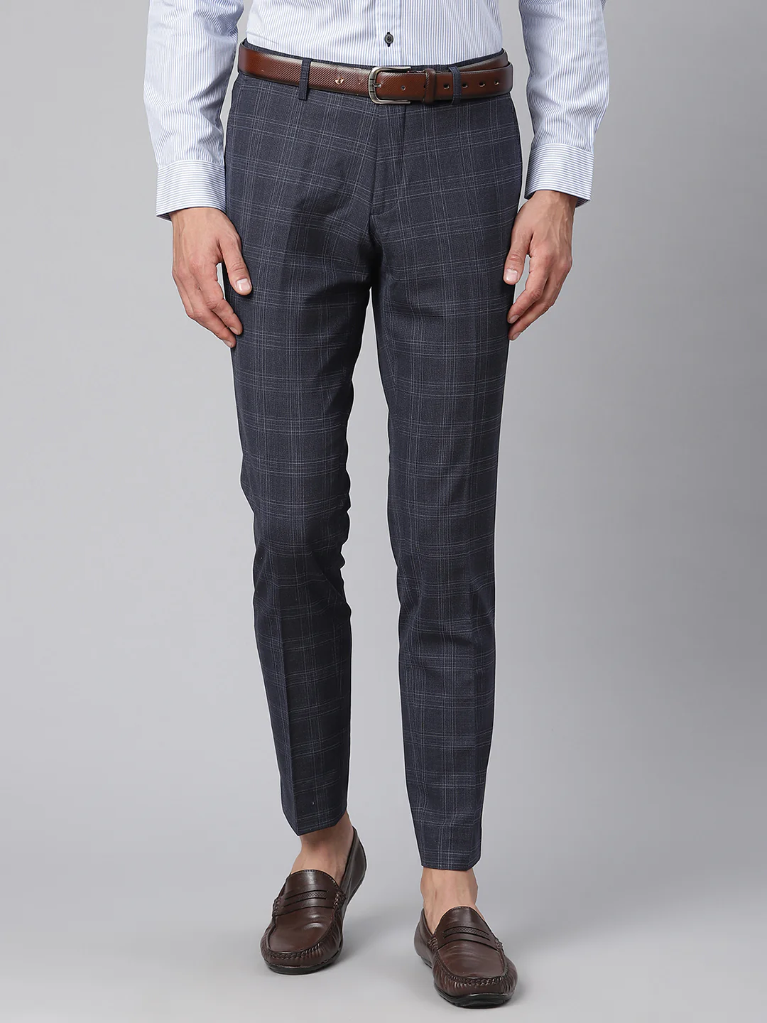 Matinique Men Navy Solid Slim Fit Trouser