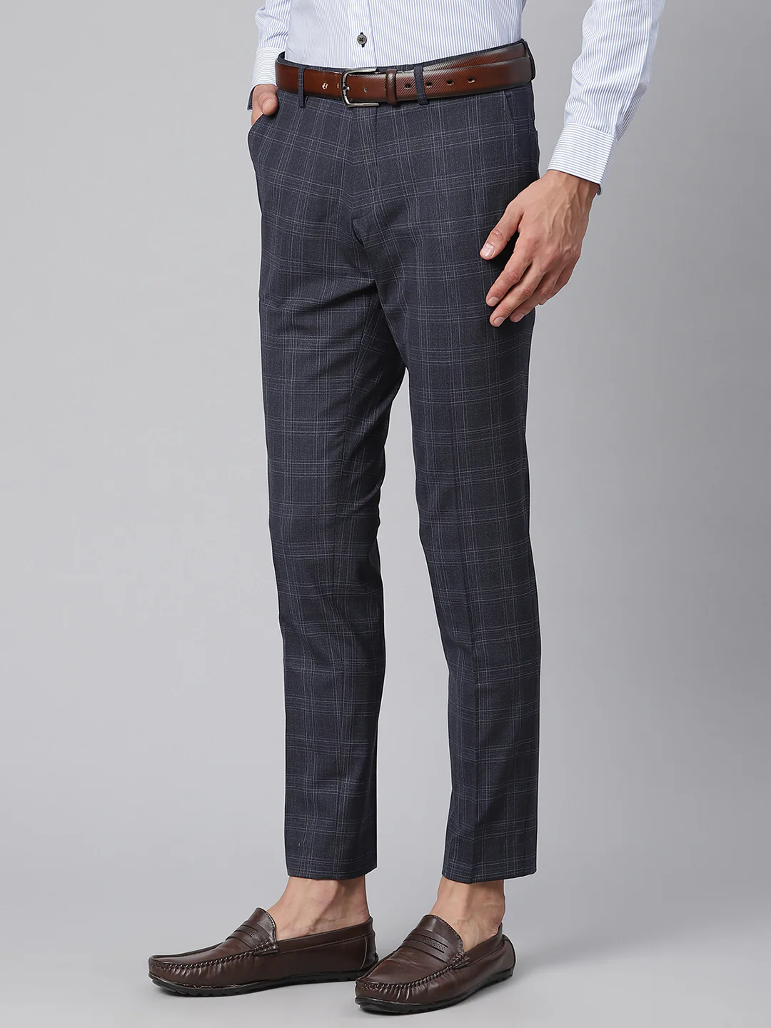 Matinique Men Navy Solid Slim Fit Trouser - Image 3