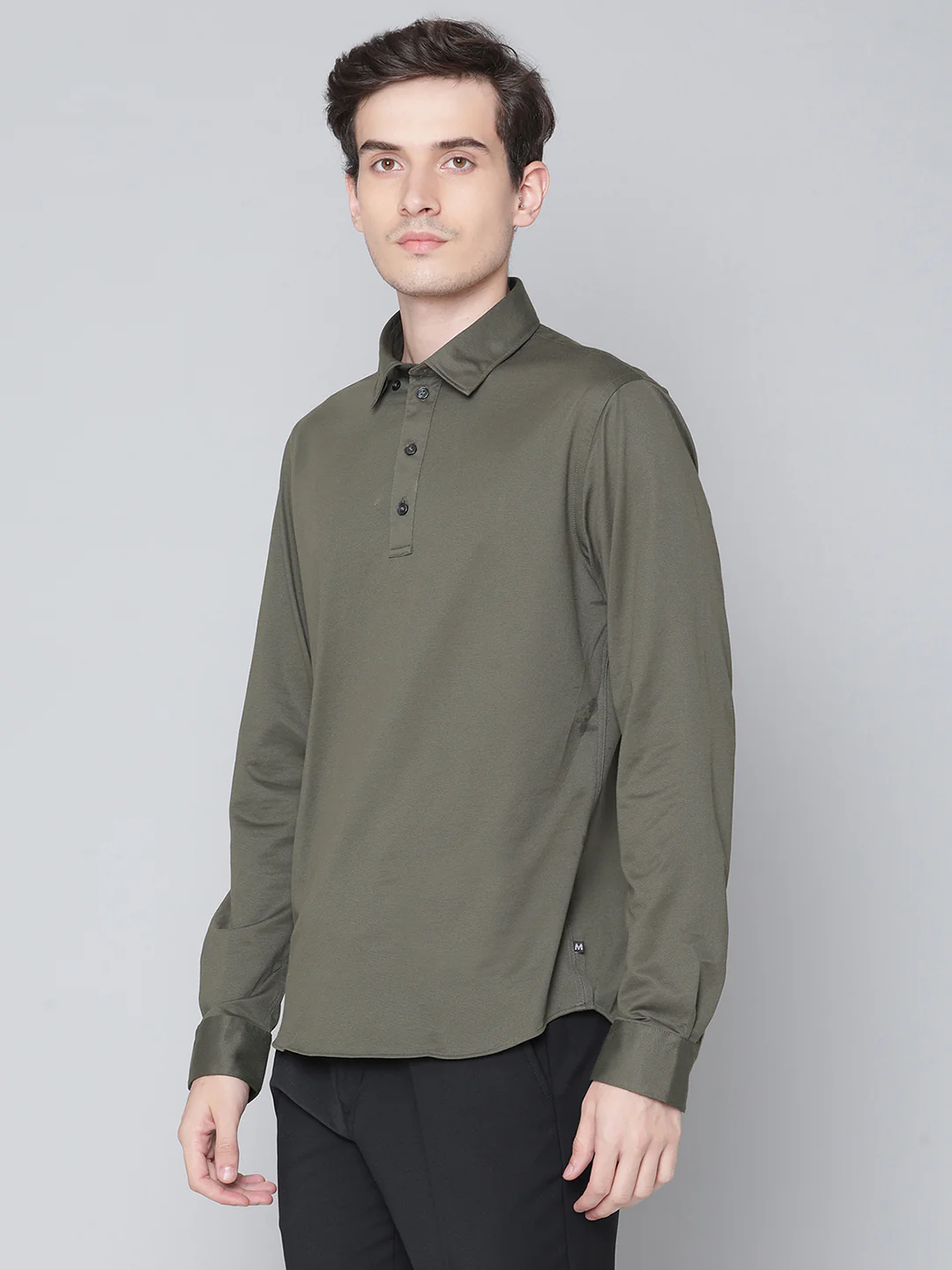 Matinique Men Olive Solid Collar Shirt - Image 3