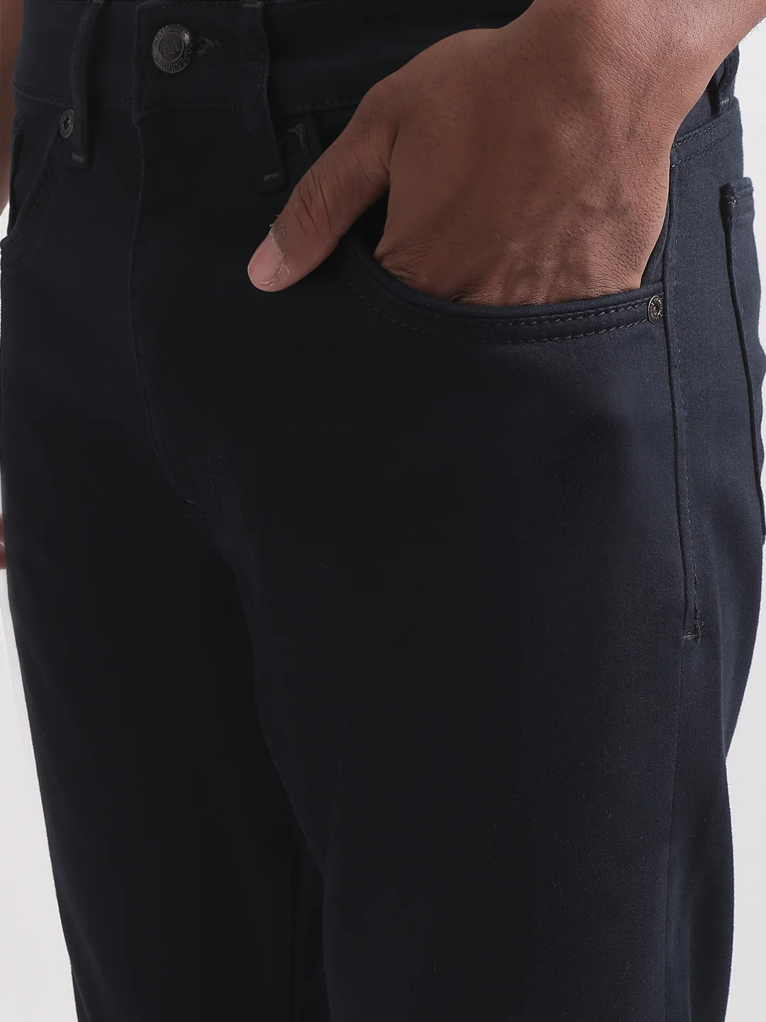 Matinique Men Navy Blue Solid Regular Fit Jeans - Image 2