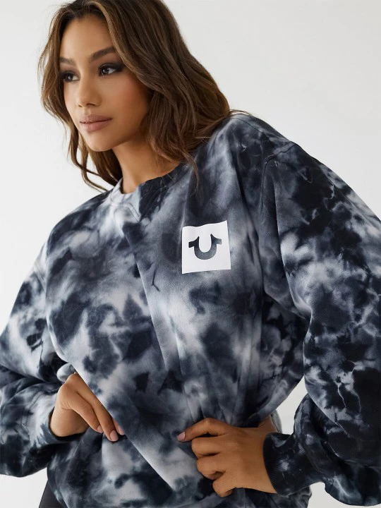 True Religion Black Tie - Dye Relaxed Fit Sweatshirt - Image 4