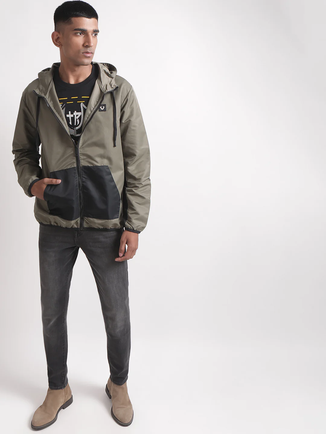 True Religion Men Green Solid Collar Jacket - Image 6