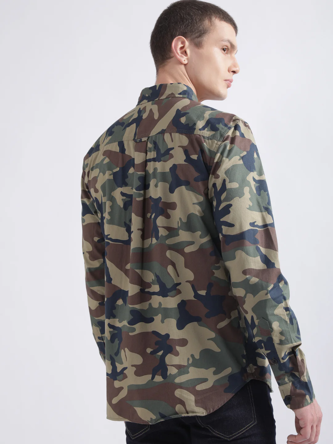 True Religion Multi Camo Printed Triple Needle Regular Fit Shirt - Image 3