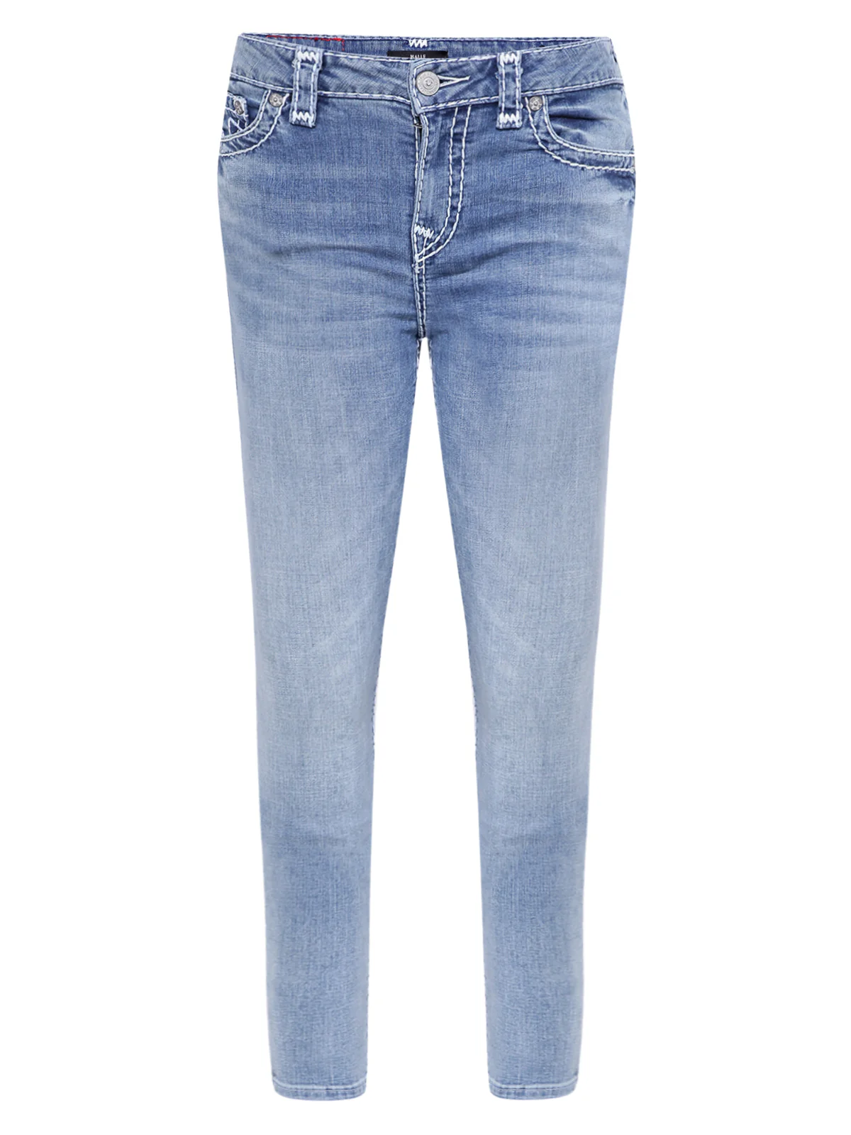 True Religion Womens Super T Halle Super Skinny Fit Blue Mid Rise Jeans - Image 2