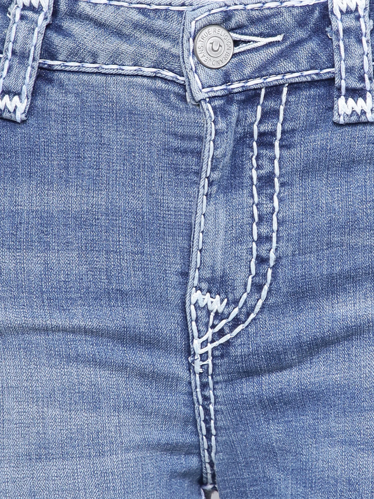 True Religion Womens Super T Halle Super Skinny Fit Blue Mid Rise Jeans - Image 4