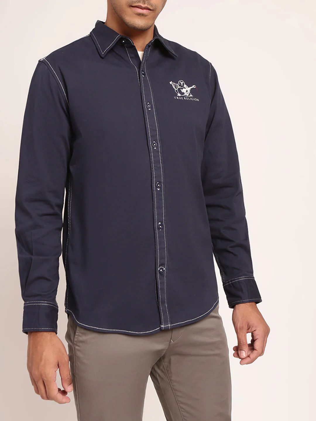 True Religion Navy Regular Fit Shirt - Image 4