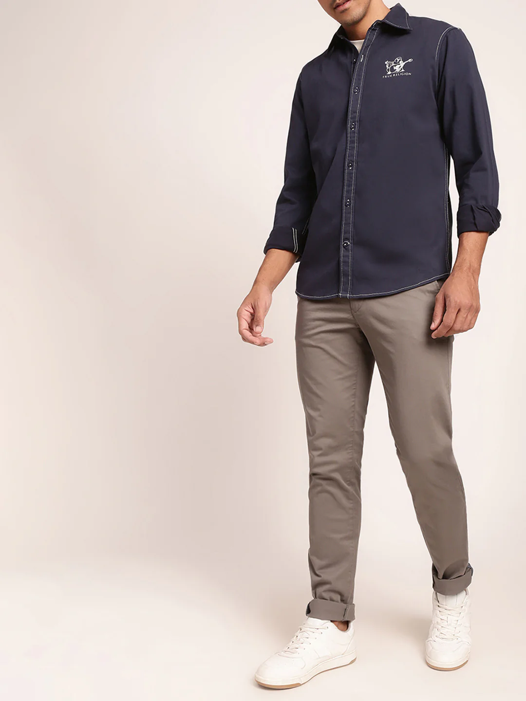 True Religion Navy Regular Fit Shirt - Image 5