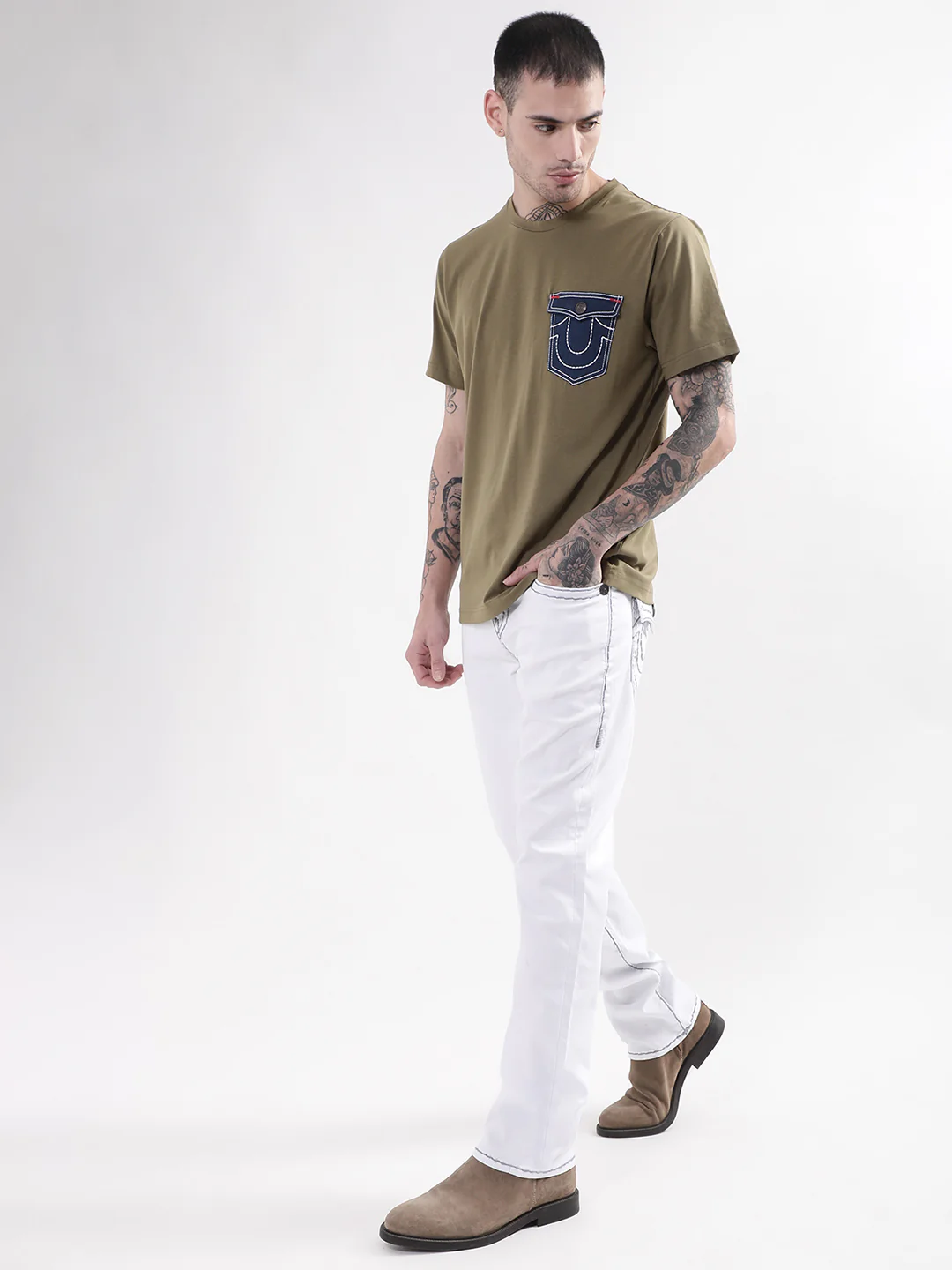 True Religion Olive Regular Fit T-Shirt - Image 6