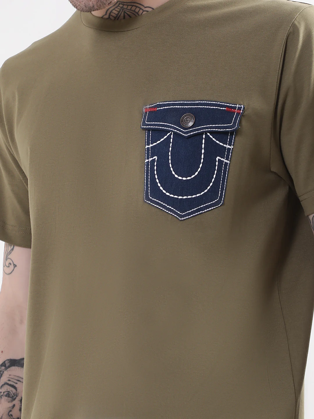 True Religion Olive Regular Fit T-Shirt - Image 8