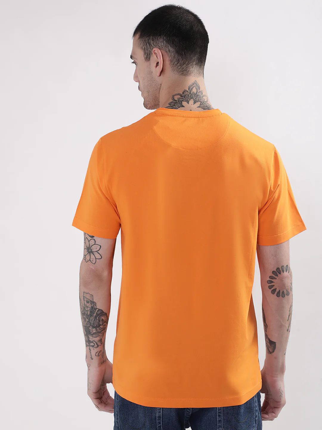 True Religion Orange Graphic Logo Regular Fit T-Shirt - Image 4