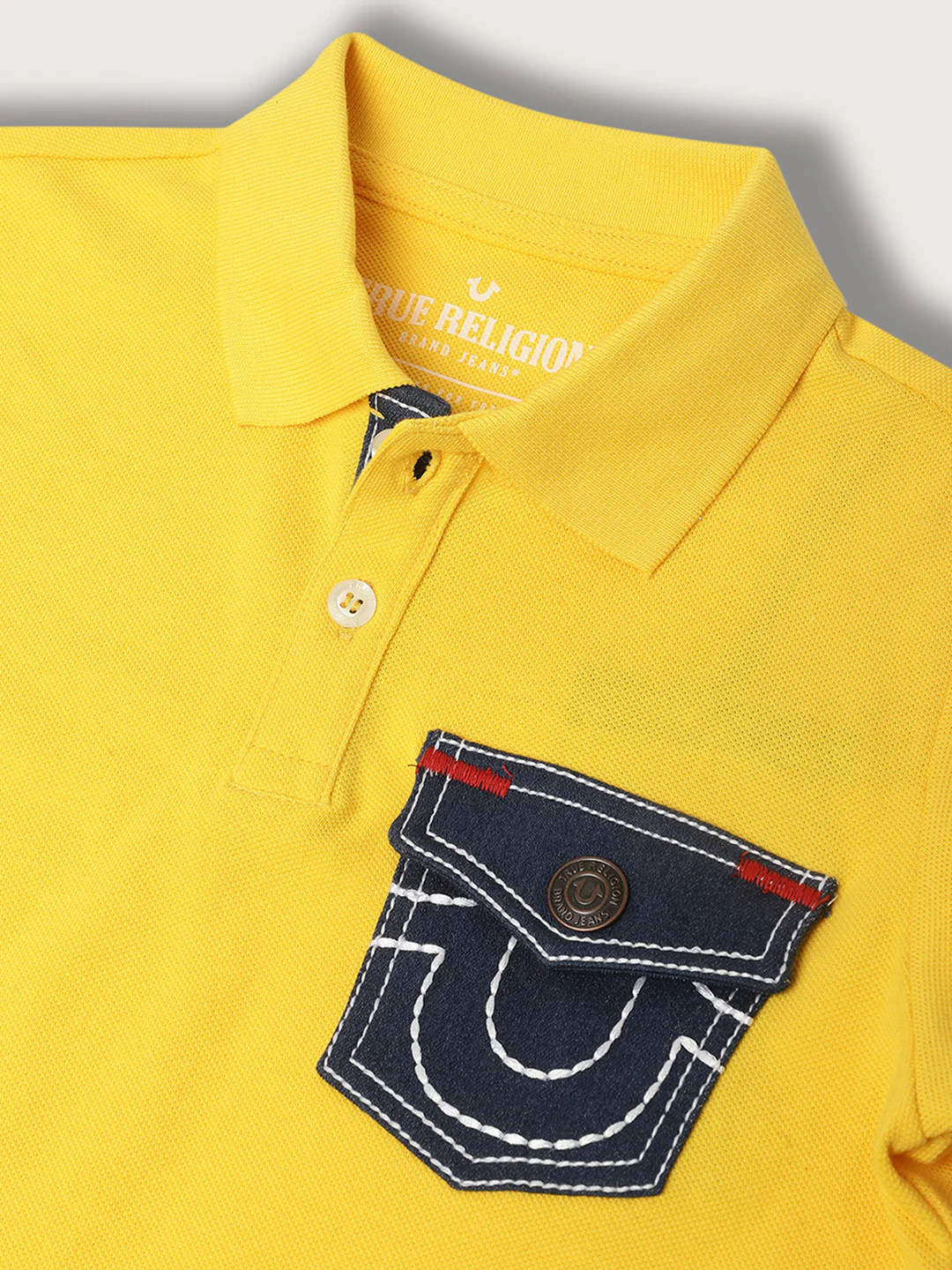 True Religion Kids Yellow Regular Fit Polo T-Shirt - Image 3