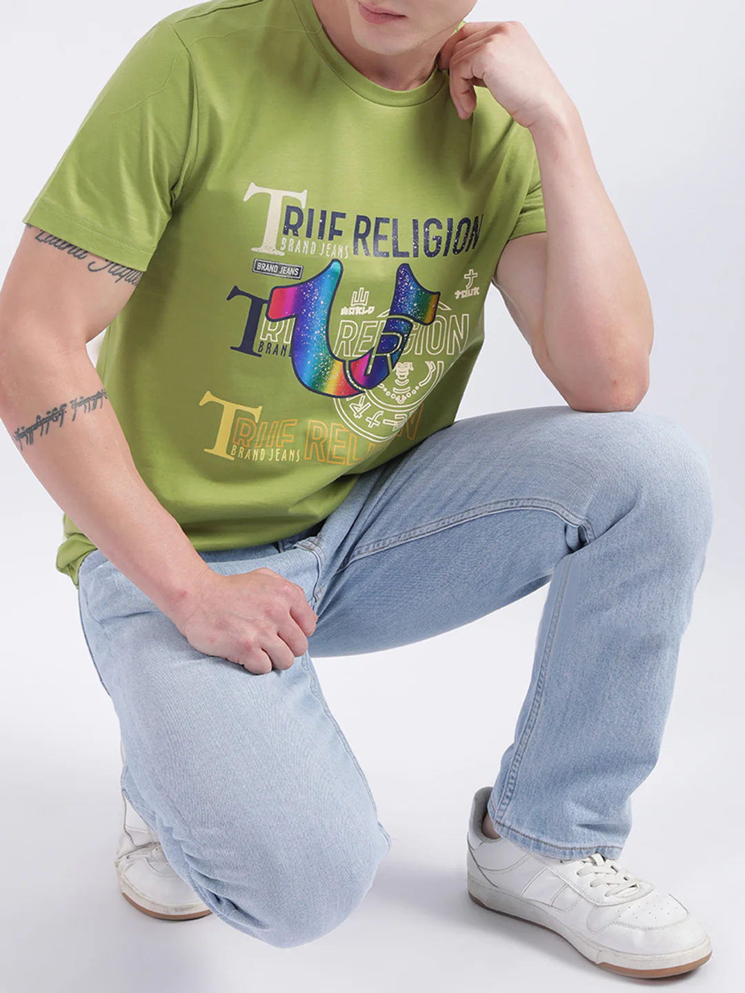 True Religion Green Logo Regular Fit T-Shirt - Image 6