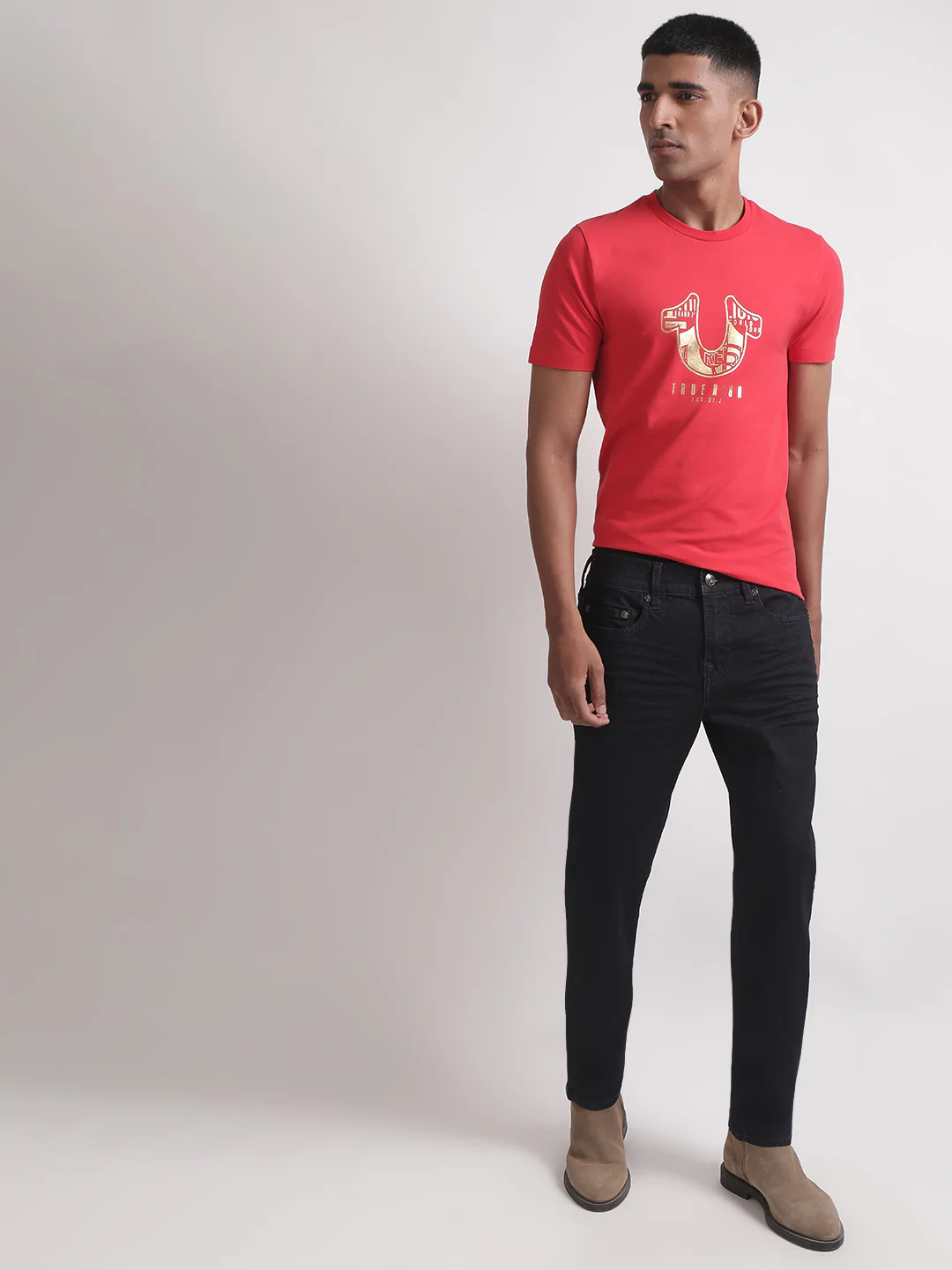 True Religion Red Logo Regular Fit T-Shirt - Image 4