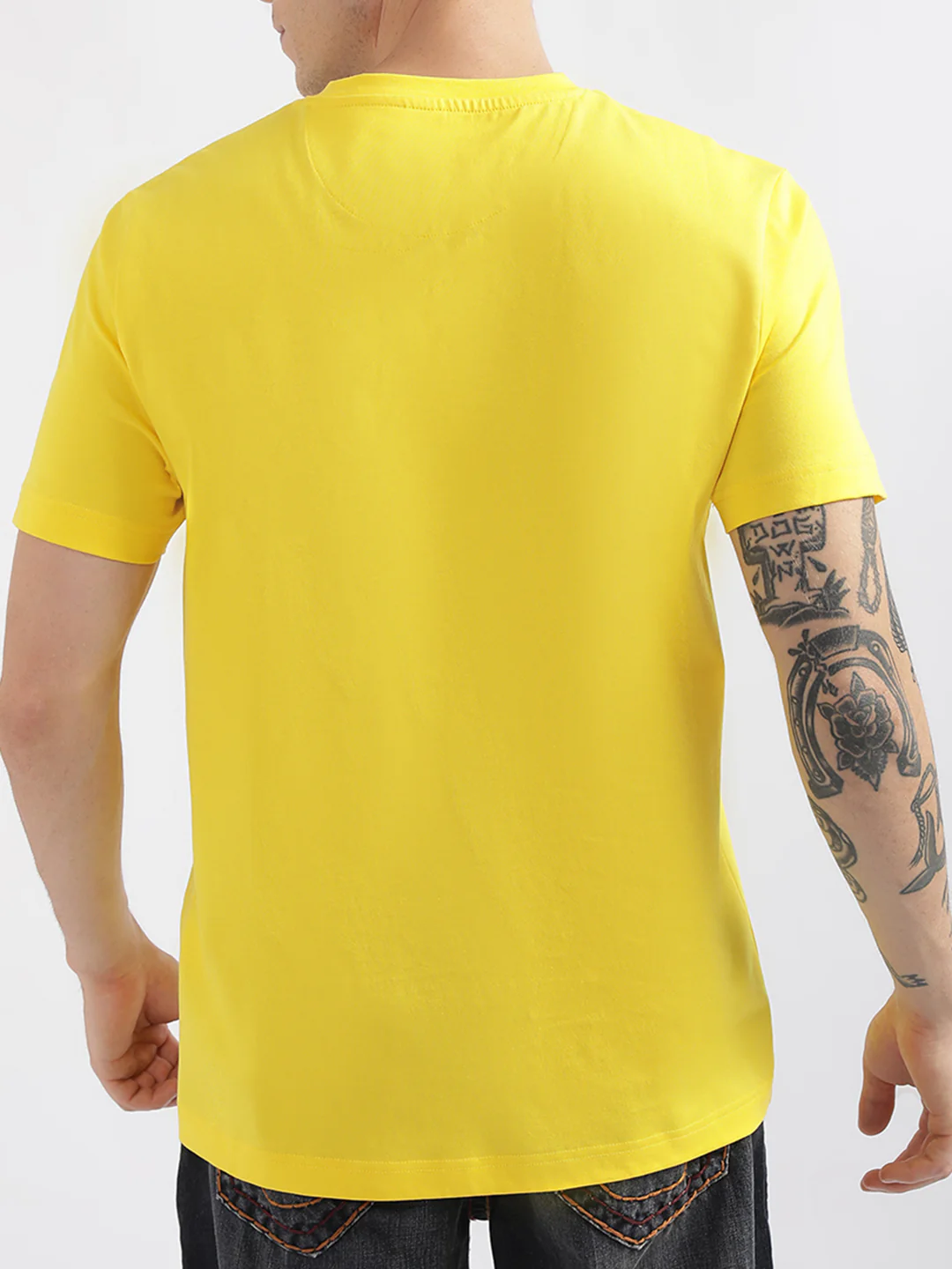 True Religion Safety Yellow Fashion Logo Regular Fit T-Shirt - Image 4