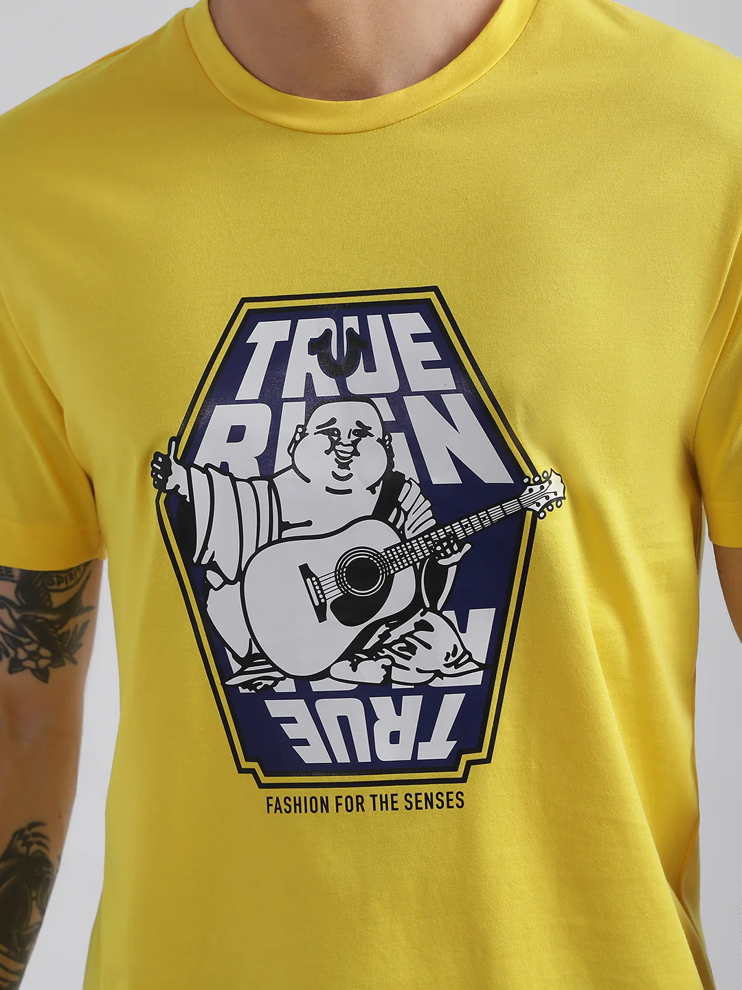 True Religion Safety Yellow Fashion Logo Regular Fit T-Shirt - Image 7