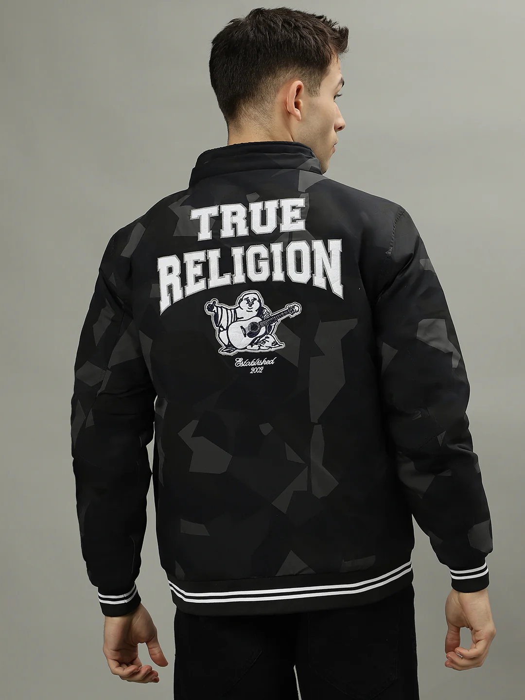 True Religion Multicolored Men Printed Hooded Long Sleeves Bomber Jacket - Image 5