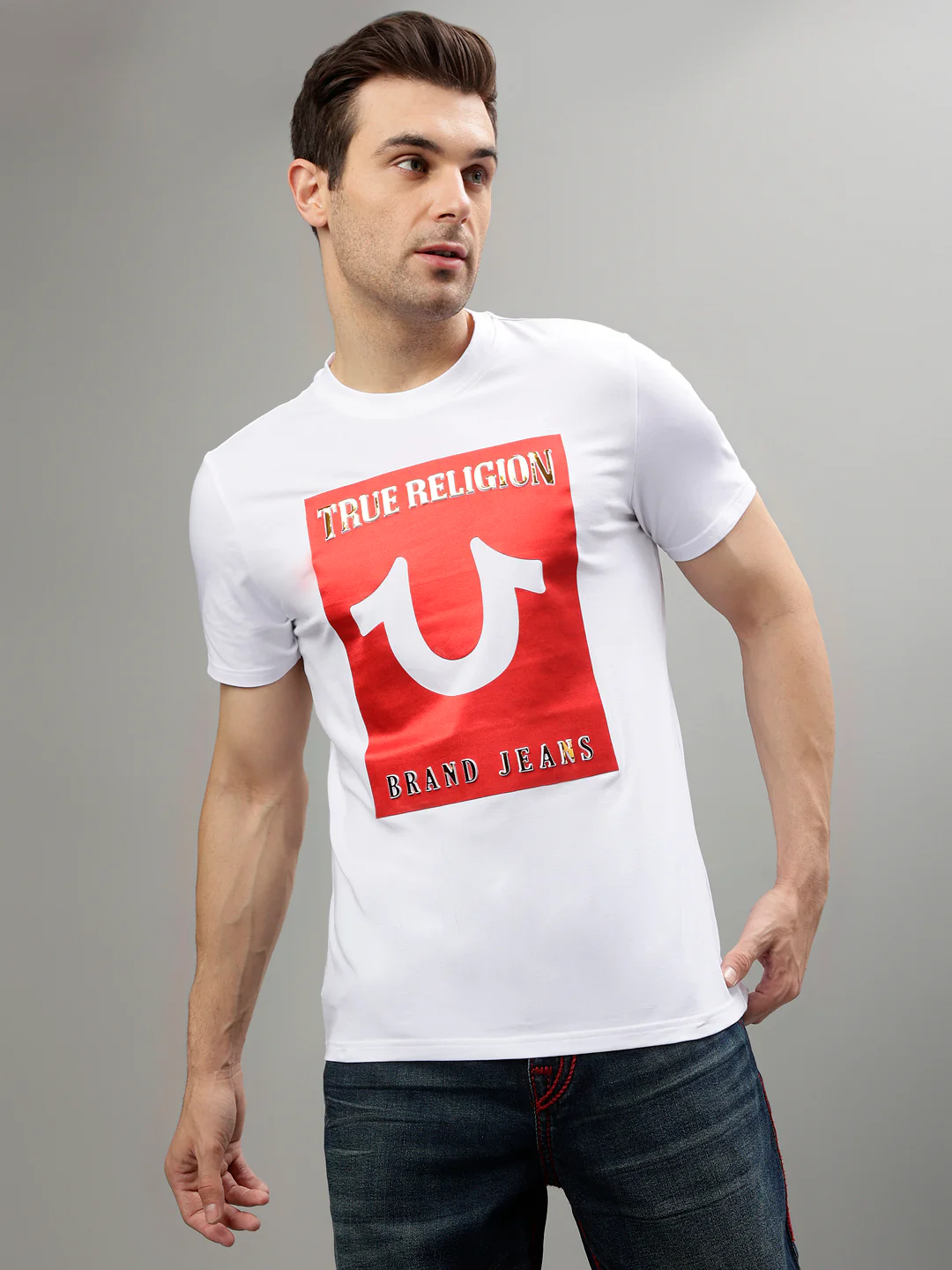 True Religion White Fashion Printed Regular fit T-Shirt - Image 2