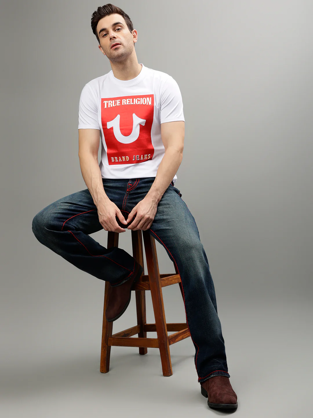 True Religion White Fashion Printed Regular fit T-Shirt - Image 4
