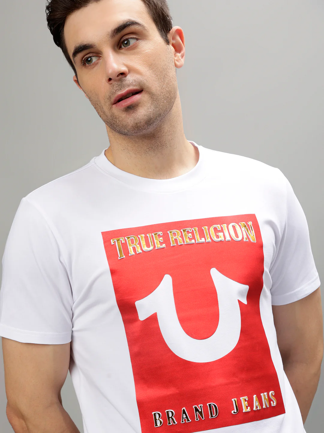 True Religion White Fashion Printed Regular fit T-Shirt - Image 5