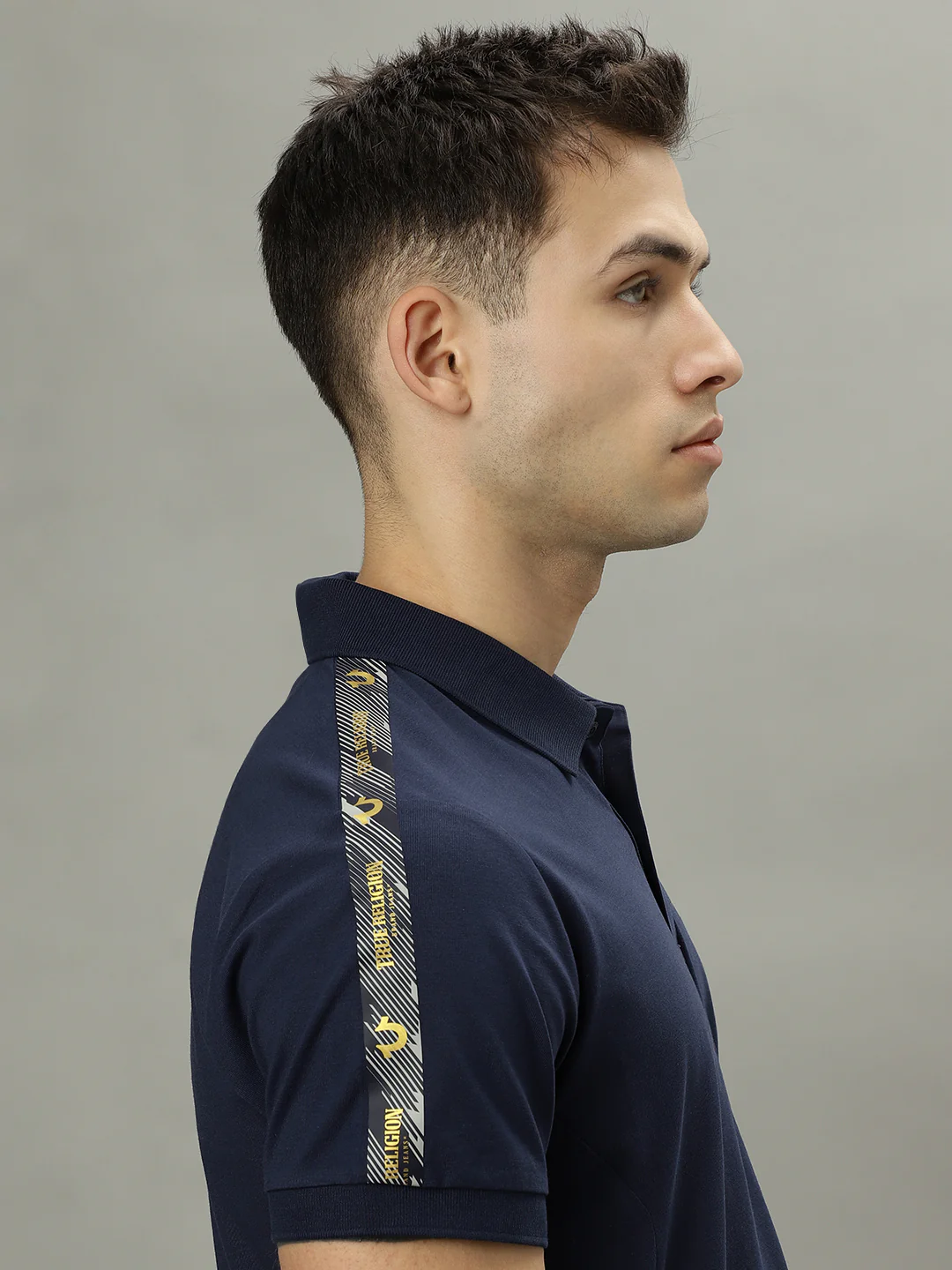 True Religion Blue Fashion Regular Fit Polo T-Shirt - Image 7