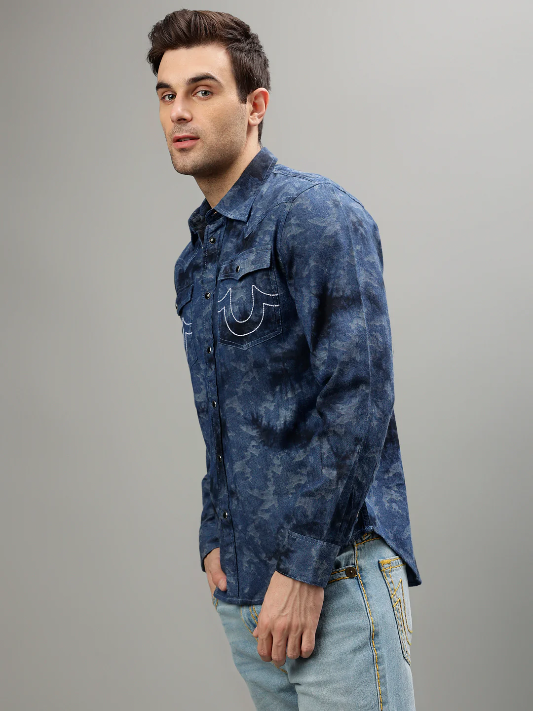 True Religion Blue Fashion Printed Regular fit Shirt - Image 3