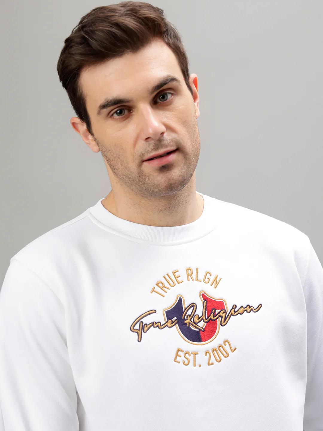 True Religion Men Solid Round Neck Full Sleeves Sweatshirt - Image 6