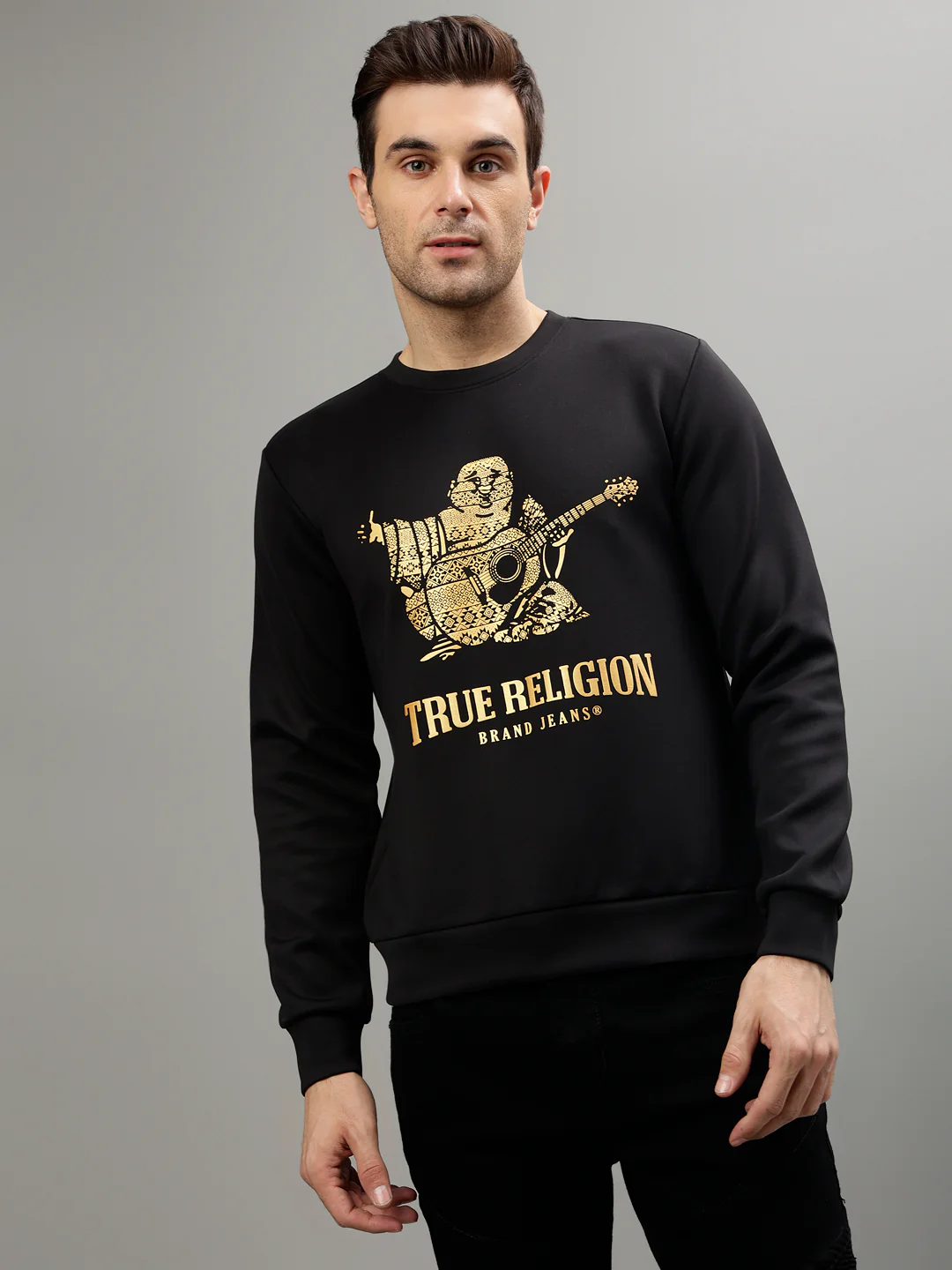 True Religion Men Printed Round Neck Full Sleeves Sweatshirt - Image 2