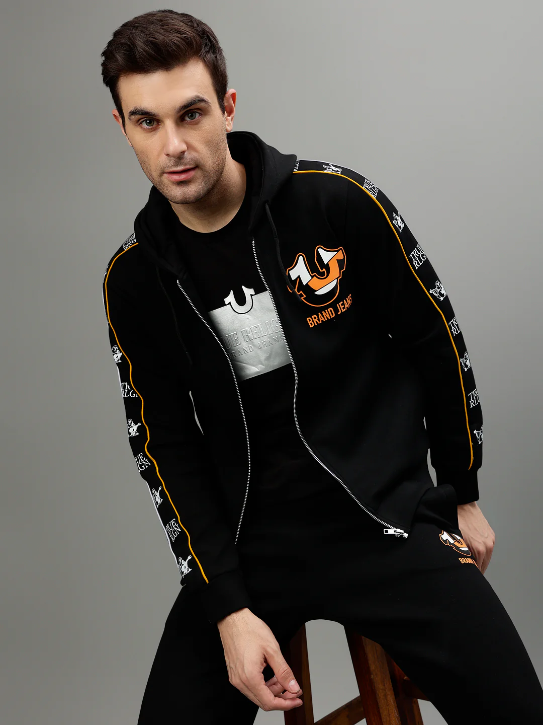 True Religion Men Printed Hooded Full Sleeves Sweatshirt - Image 2