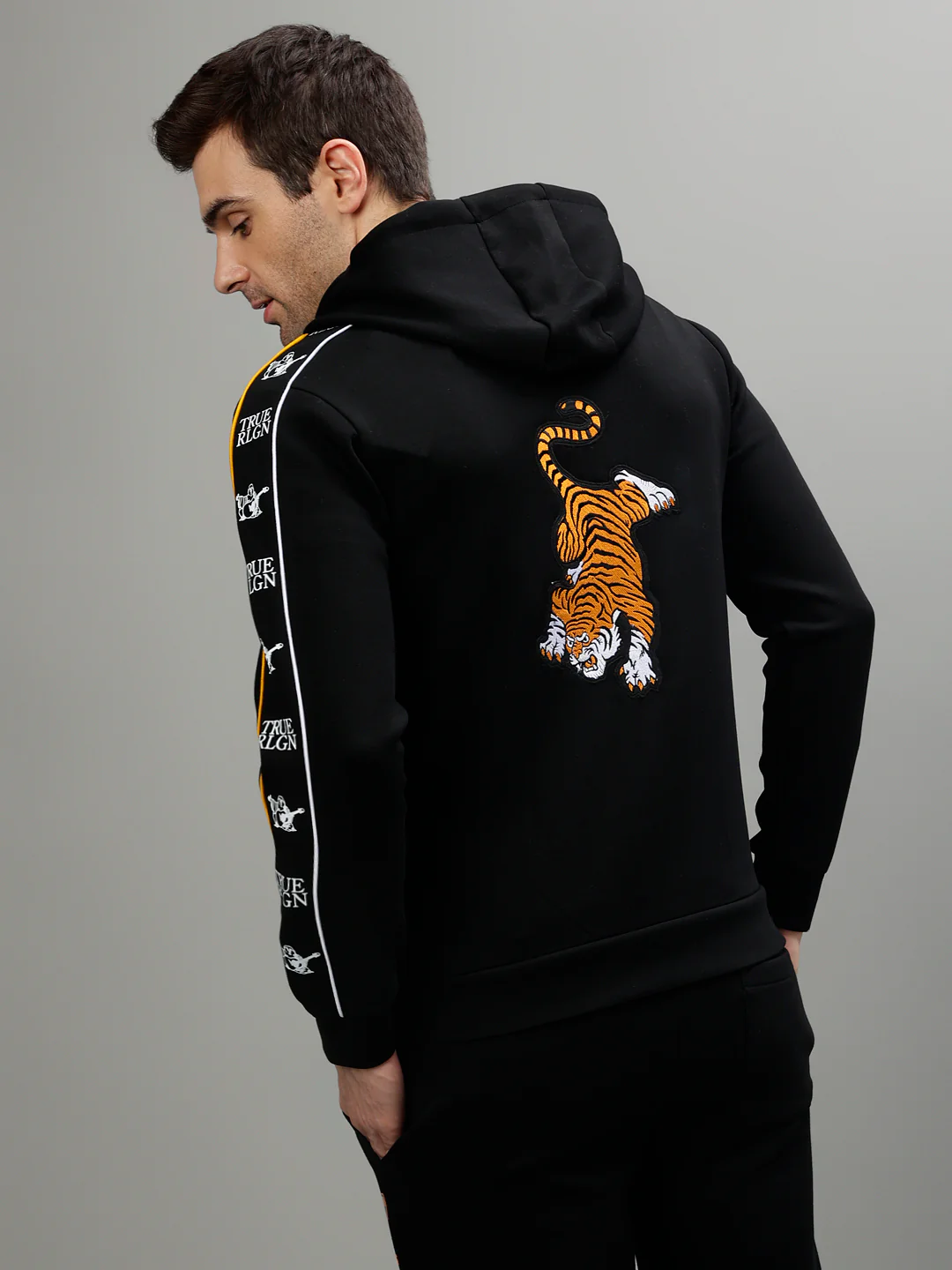 True Religion Men Printed Hooded Full Sleeves Sweatshirt - Image 4