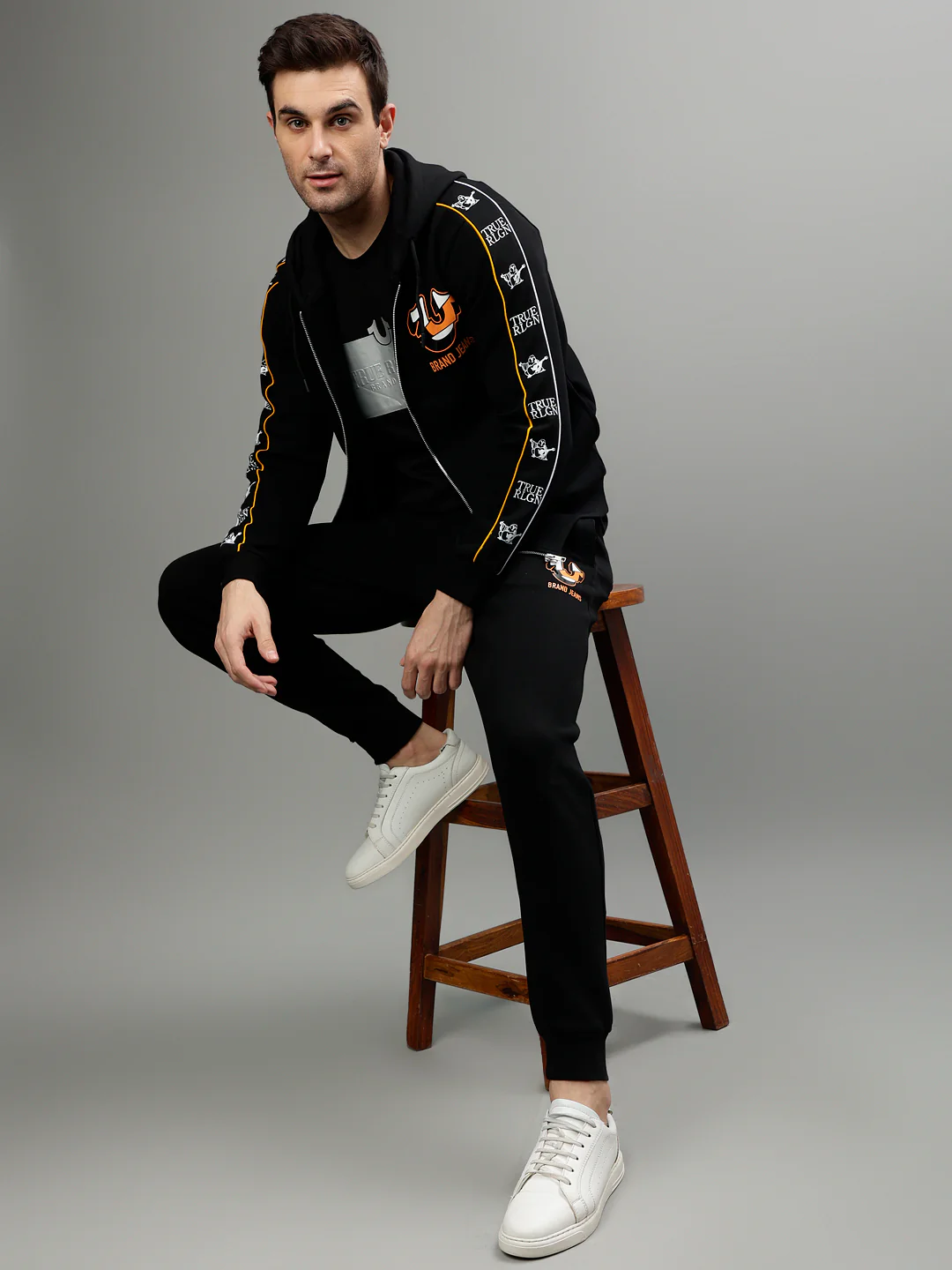 True Religion Men Printed Hooded Full Sleeves Sweatshirt - Image 5