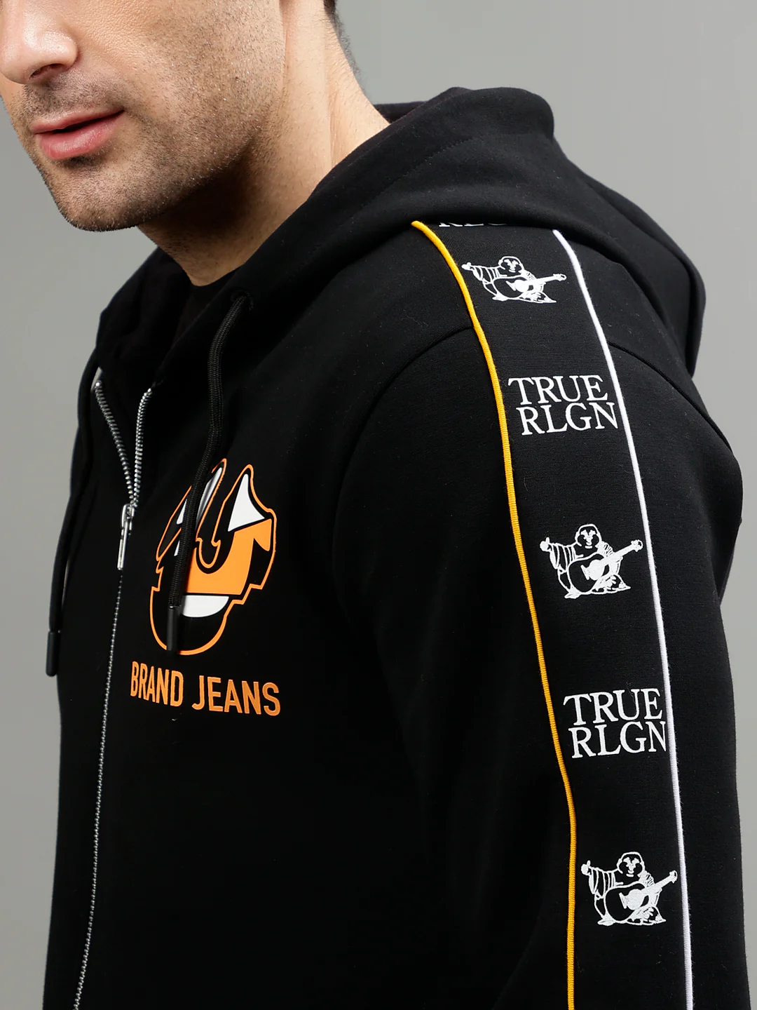 True Religion Men Printed Hooded Full Sleeves Sweatshirt - Image 7