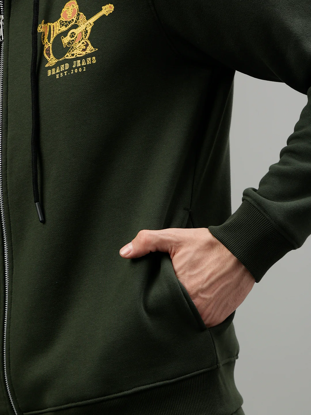 True Religion Men Solid Hooded Full Sleeves Sweatshirt - Image 7
