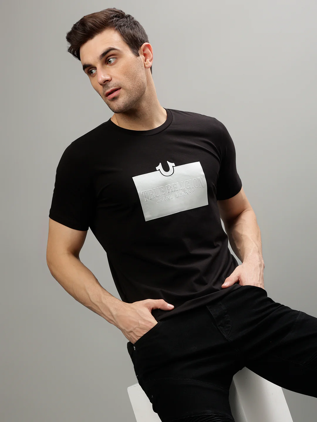 True Religion Black Fashion Printed Regular Fit T-Shirt - Image 2