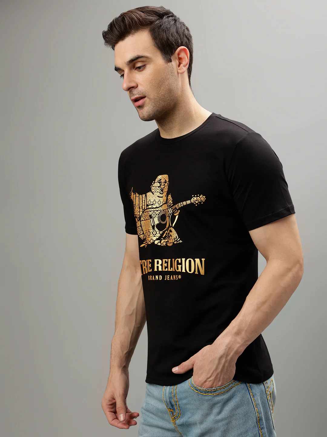 True Religion Black Fashion Printed Regular fit T-Shirt - Image 3