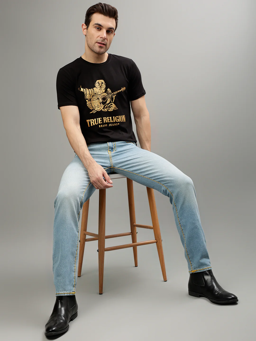 True Religion Black Fashion Printed Regular fit T-Shirt - Image 5