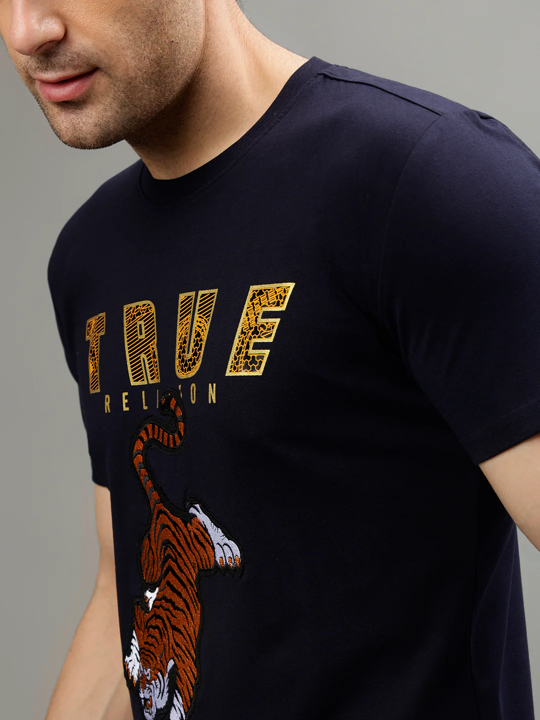 True Religion Blue Fashion Printed Regular fit T-Shirt - Image 7