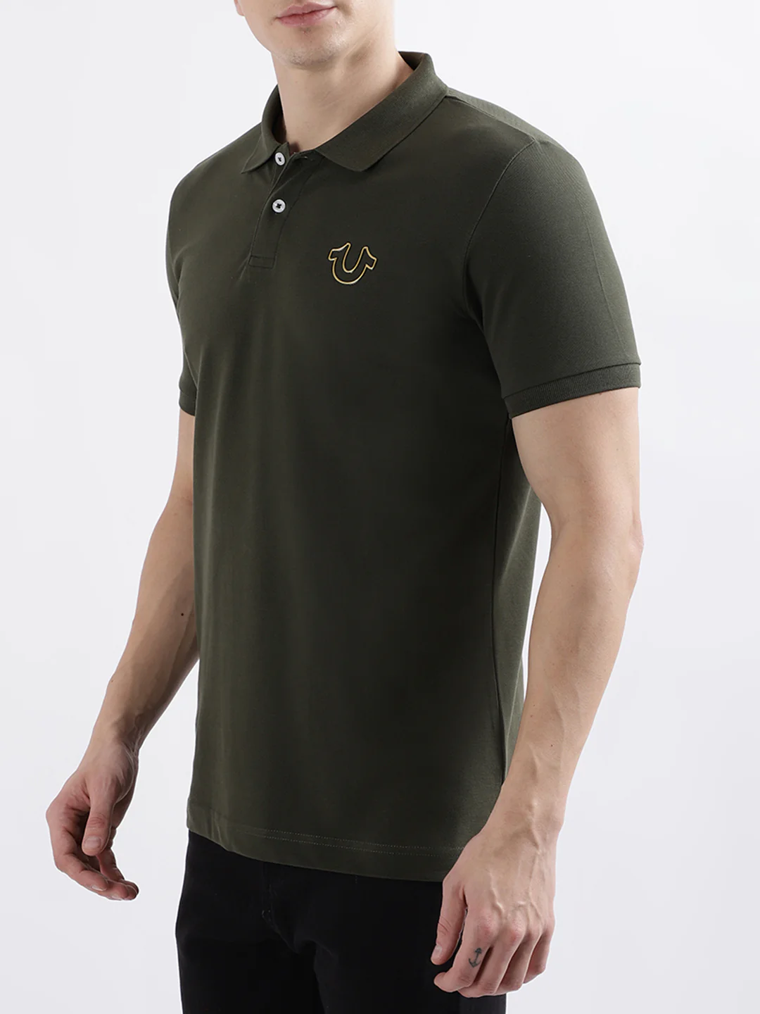 True Religion Olive Fashion Regular Fit Polo T-Shirt - Image 2