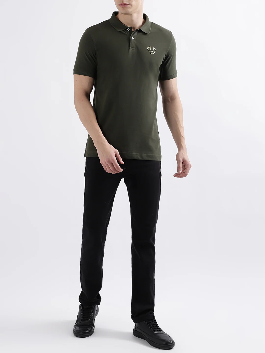 True Religion Olive Fashion Regular Fit Polo T-Shirt - Image 4