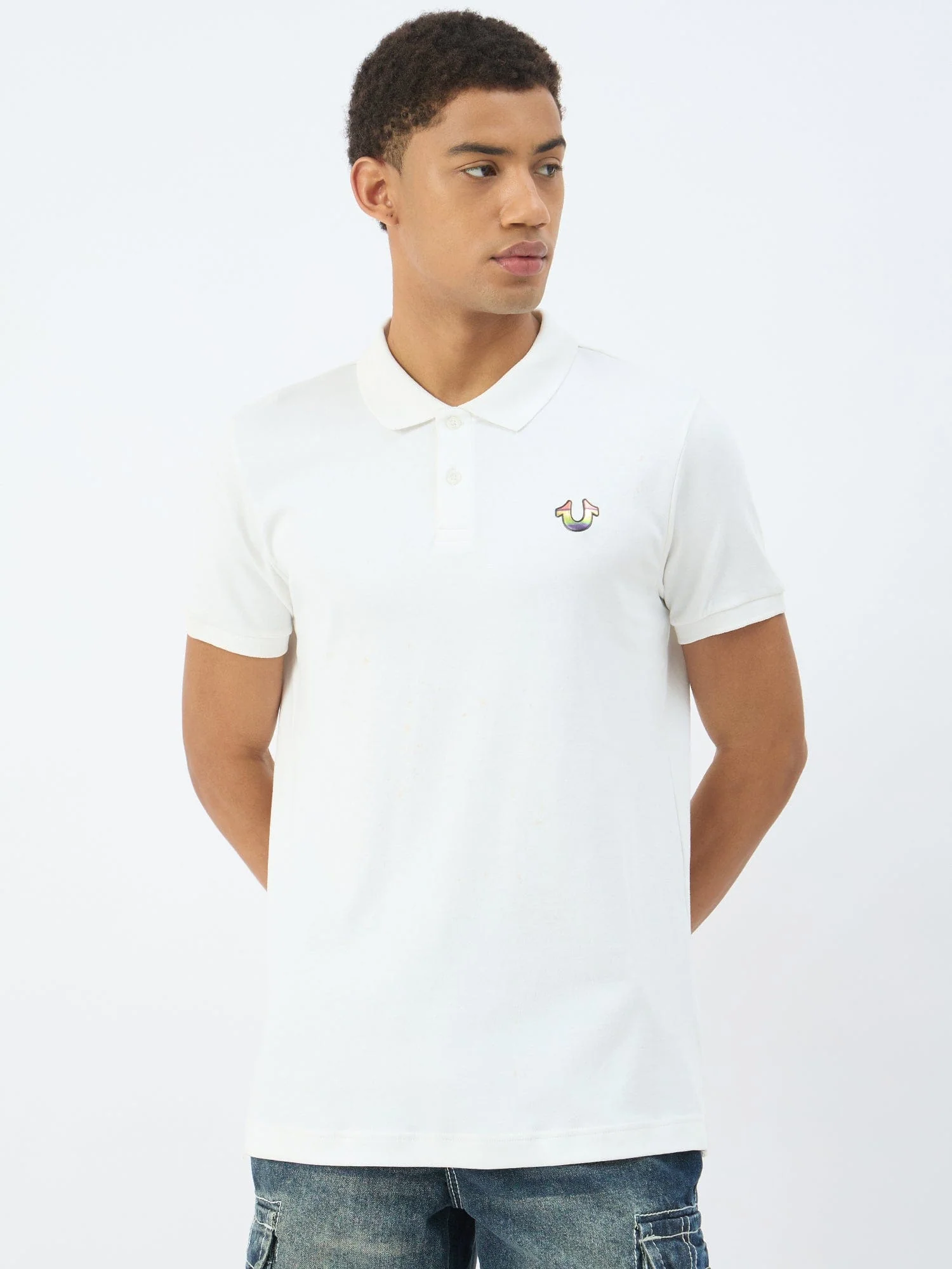 True Religion Men White Polo Tshirt