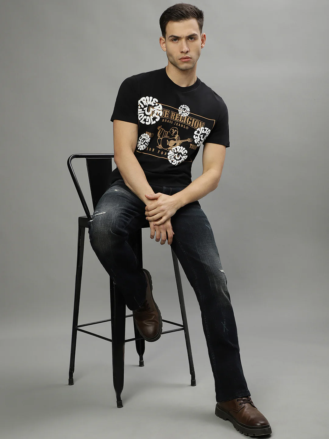 True Religion Black Fashion Printed Regular Fit T-Shirt - Image 5