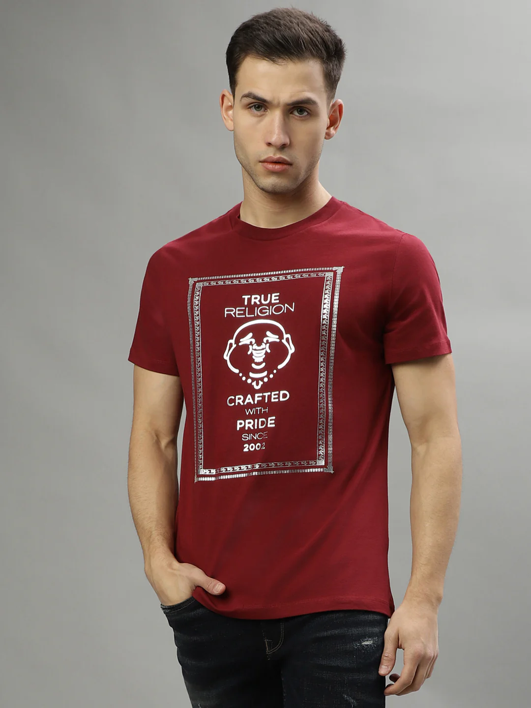 True Religion Red Fashion Printed Regular Fit T-Shirt - Image 2