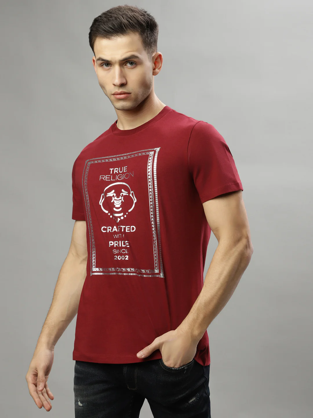 True Religion Red Fashion Printed Regular Fit T-Shirt - Image 3
