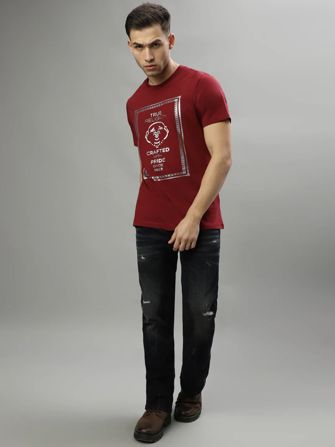 True Religion Red Fashion Printed Regular Fit T-Shirt - Image 5