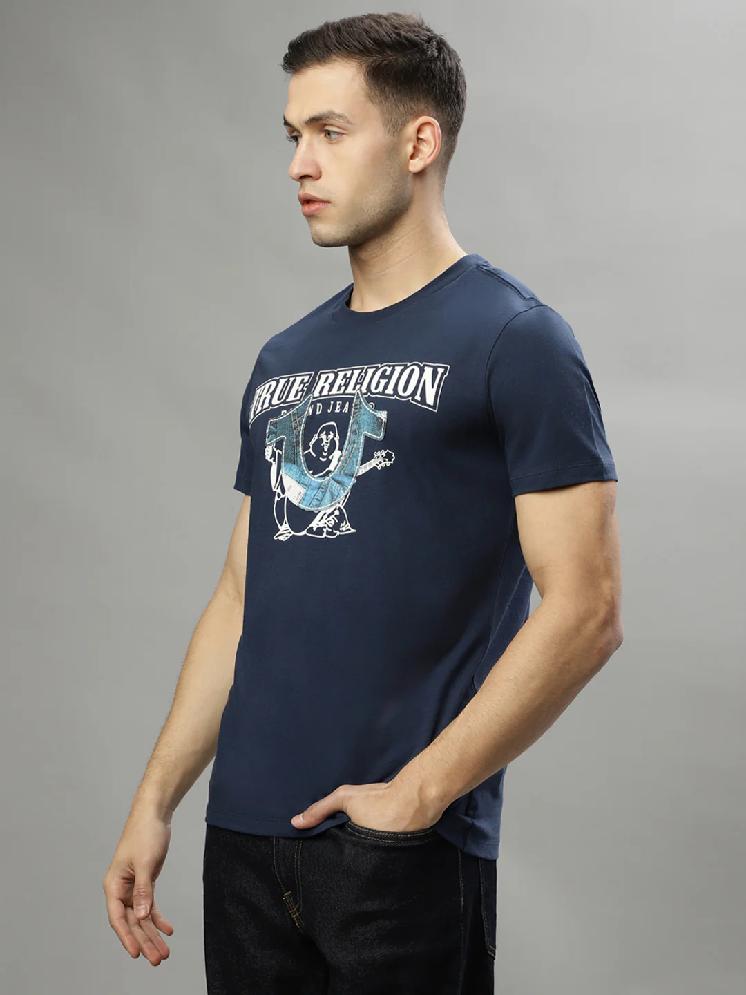 True Religion Blue Fashion Logo Regular Fit T-Shirt - Image 3