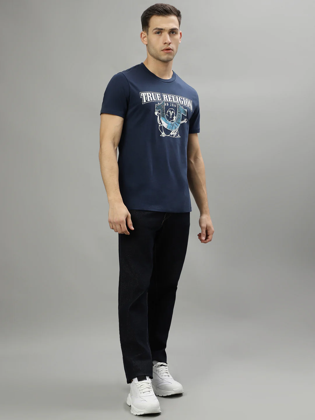True Religion Blue Fashion Logo Regular Fit T-Shirt - Image 5