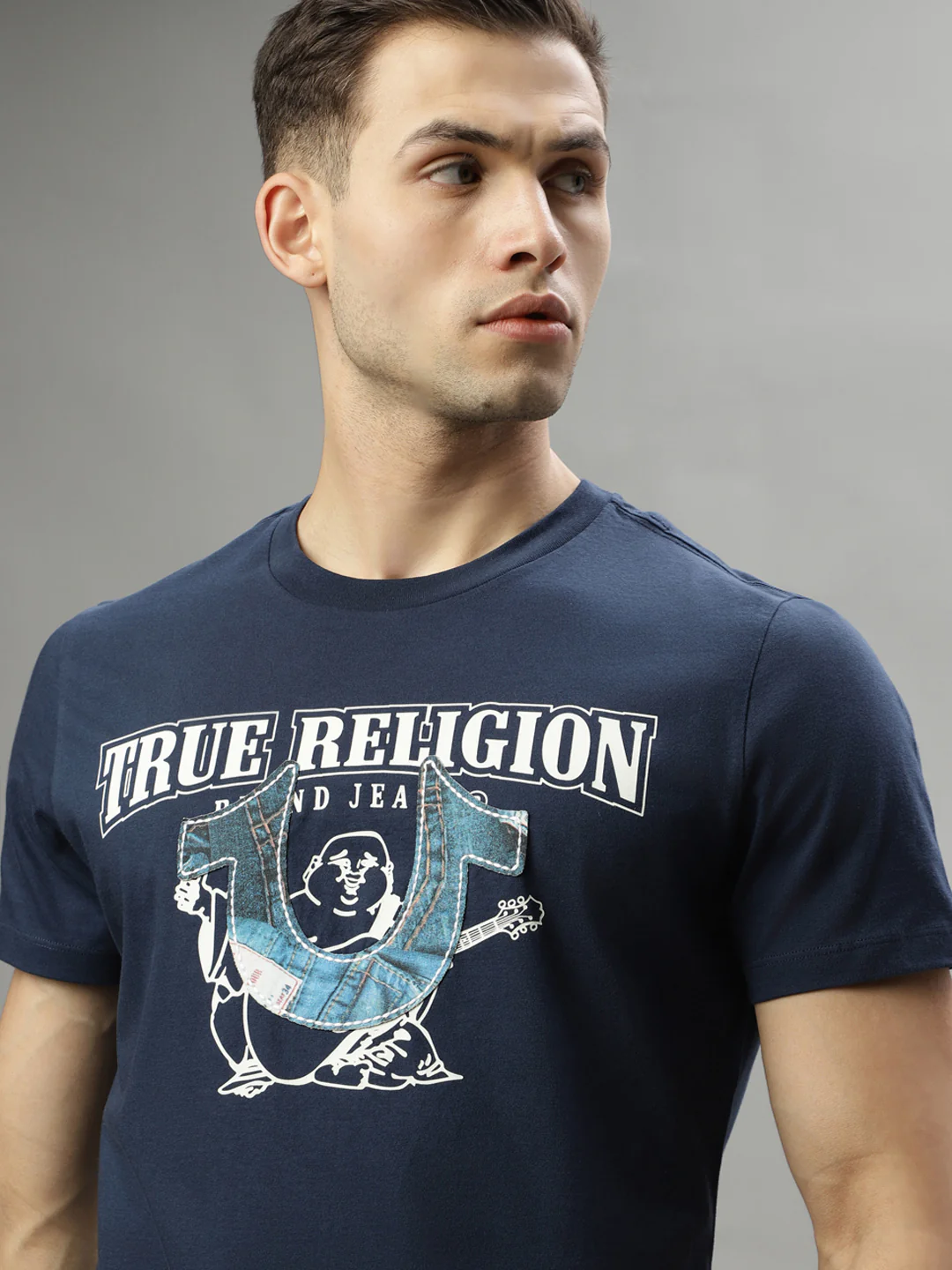 True Religion Blue Fashion Logo Regular Fit T-Shirt - Image 6